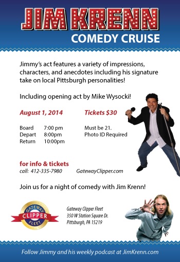 Jim Krenn, Pittsburgh Comedy Cruise, Gateway Clipper Fleet, Pittsburgh Entertainment, Pittsburgh Events